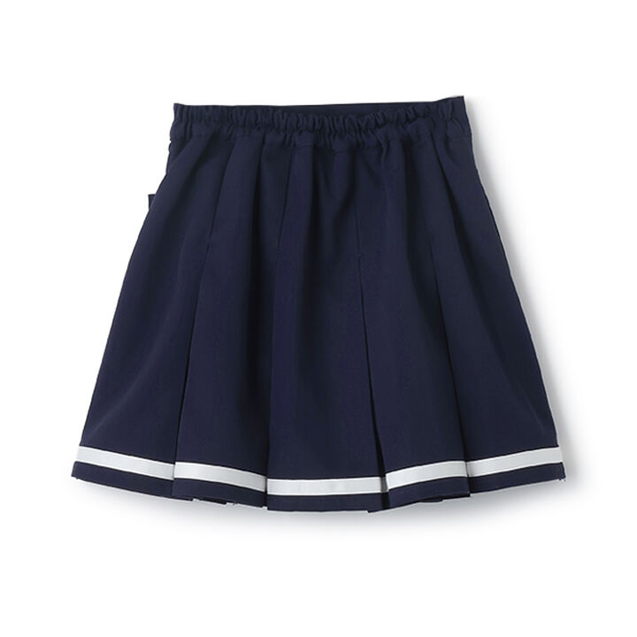 Pleated Skirt-Pants with Detachable Pocket,Navy, medium image number 1