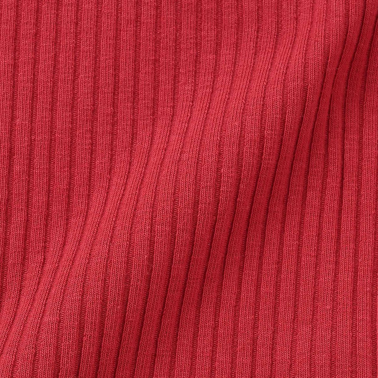 Basic Ribbed Long T-Shirt,Black, large image number 4