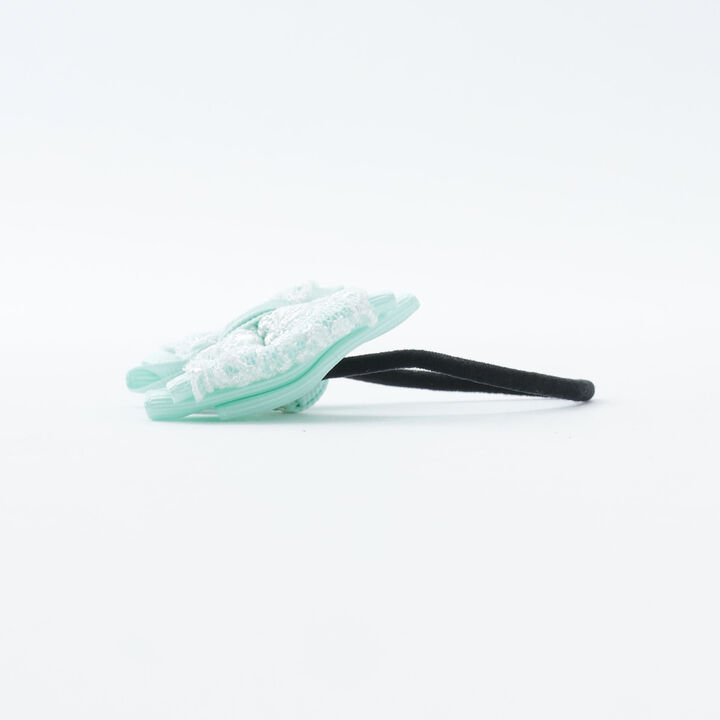 Ribbon Lace Hair Ponytail Holders Set of 2,Off white, medium image number 3