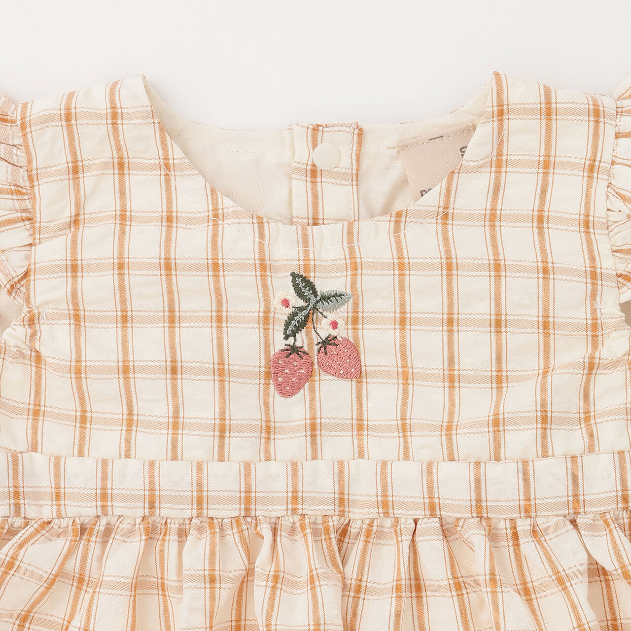 [Web Exclusive] Checkered Romper Dress / E,Yellow orange, large image number 4