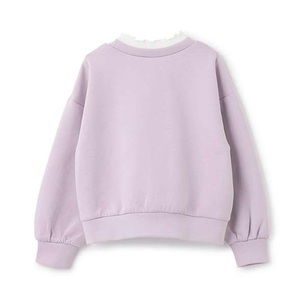 Lace-Up Ribbon Layered Sweatshirt,Sax blue, large image number 1