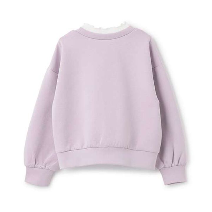 Lace-Up Ribbon Layered Sweatshirt,Sax blue, medium image number 1