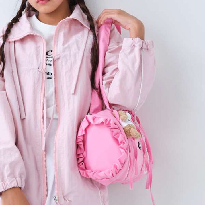 Frill Ribbon Boston Bag,Pink, medium image number 7