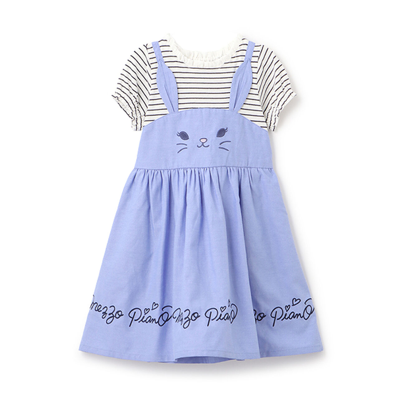 [Restocked] [Not Available in Direct Stores] Short-Sleeve Rabbit Docking Dress,Navy, large image number 0