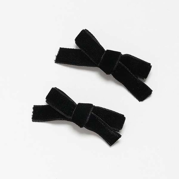 Velour Ribbon Pin,Black, medium image number 0