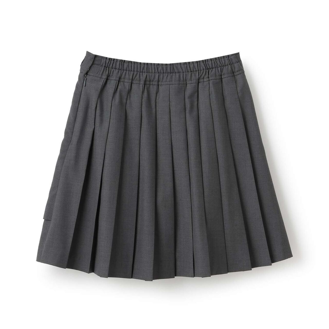 3-Tier Pleated Skirt-Pants with Letter Pouch,Gray, large image number 1