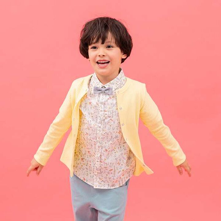 Ribbed Cardigan,Lemon yellow, medium image number 0