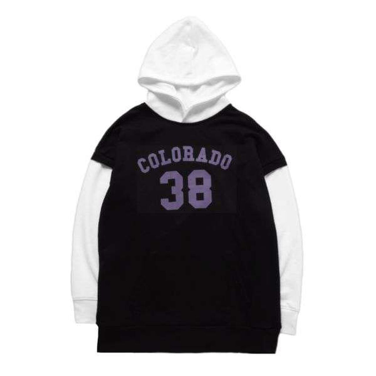 Front Logo Print Layered Style Big Parka,Green, large image number 1