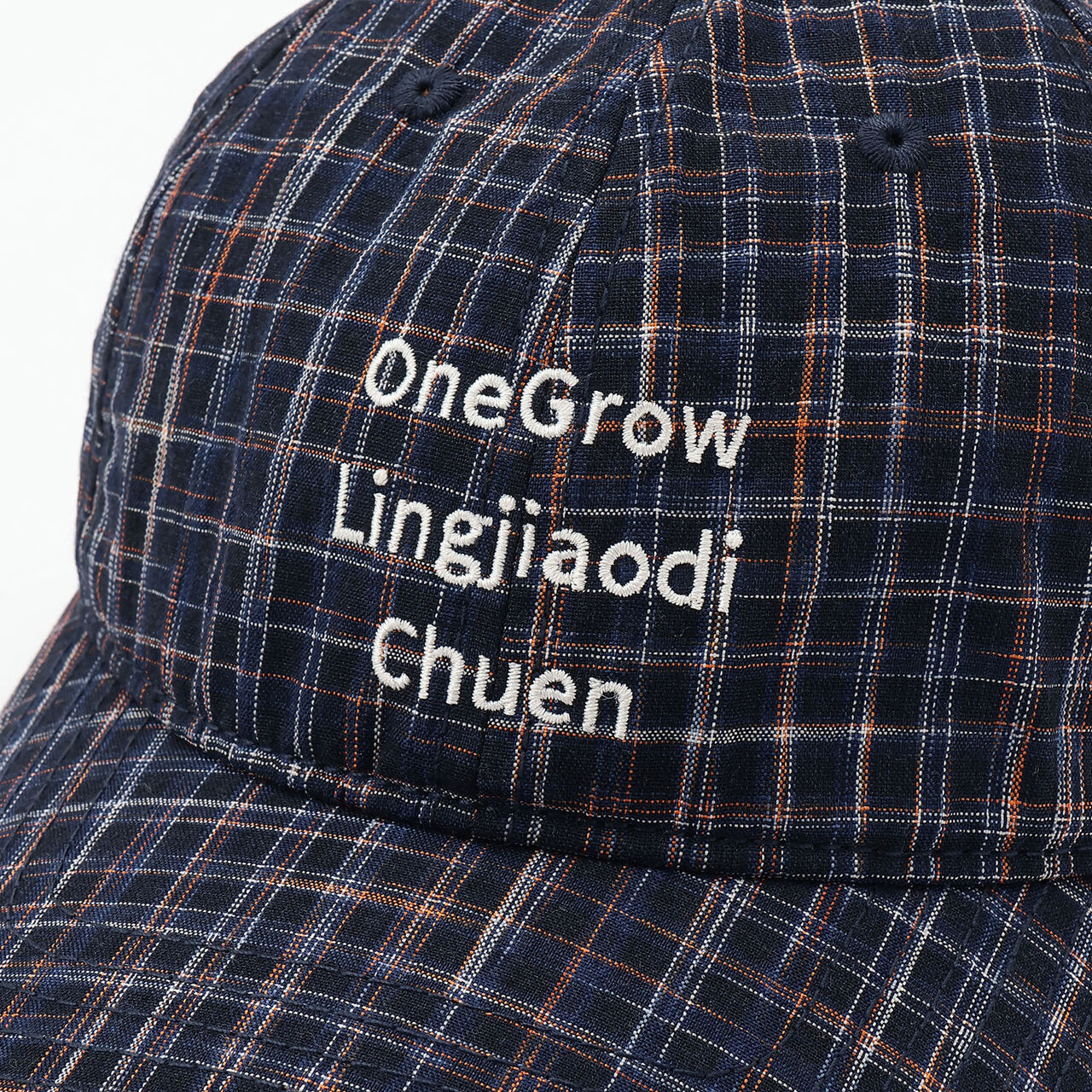 [D Select] Checkered Logo Embroidery Cap,Navy, large image number 10