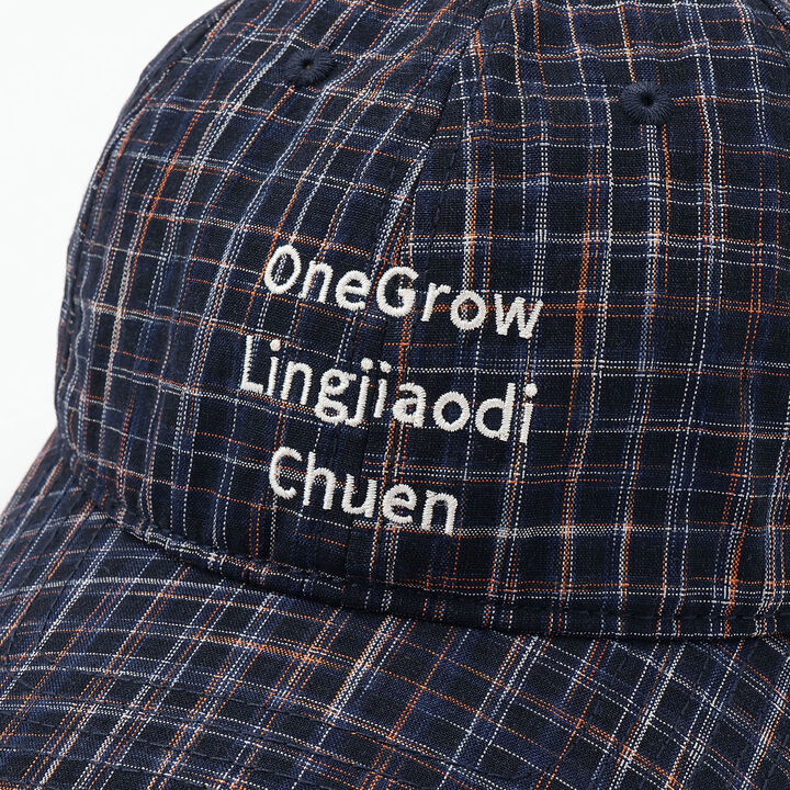 [D Select] Checkered Logo Embroidery Cap,Navy, medium image number 10