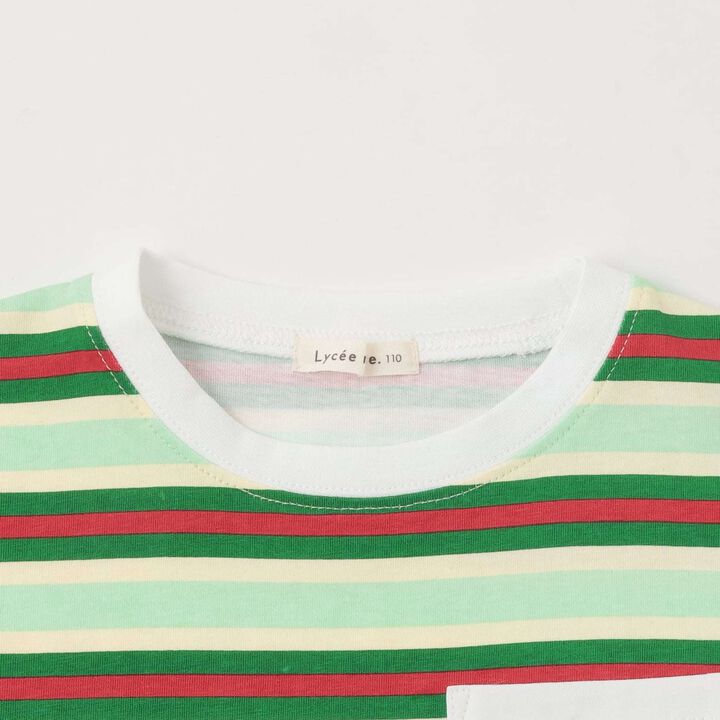 [31 Ice Cream] UV Cool Touch Shape-Retaining Sherbet T Assorted Print Striped T-Shirt,Black, medium image number 7
