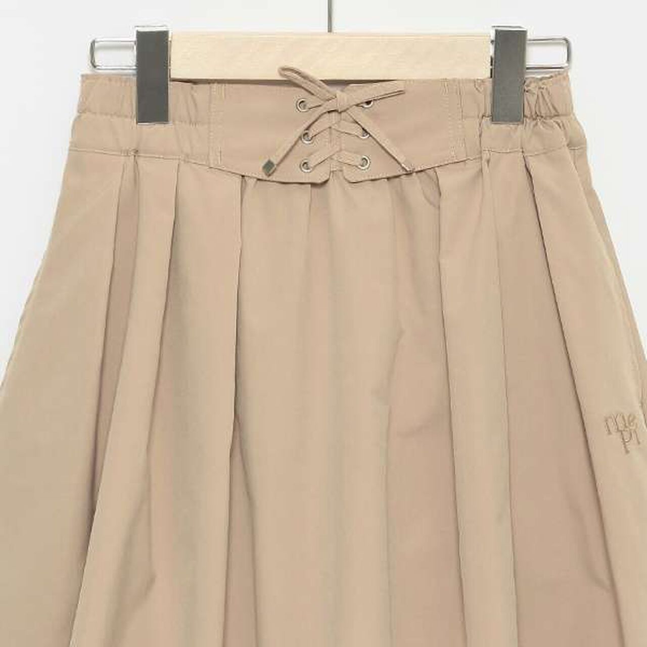 Lace-Up Tuck Skirt,Lavender, large image number 5