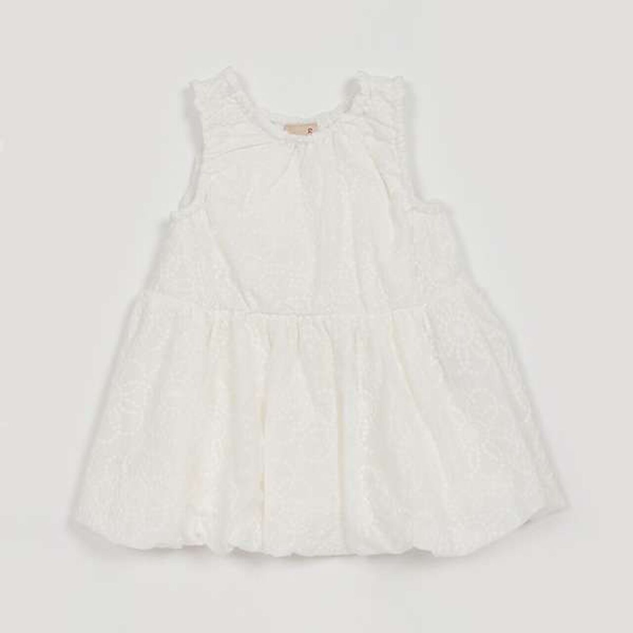 Lace Balloon One-Piece Dress,Sax blue, large image number 9