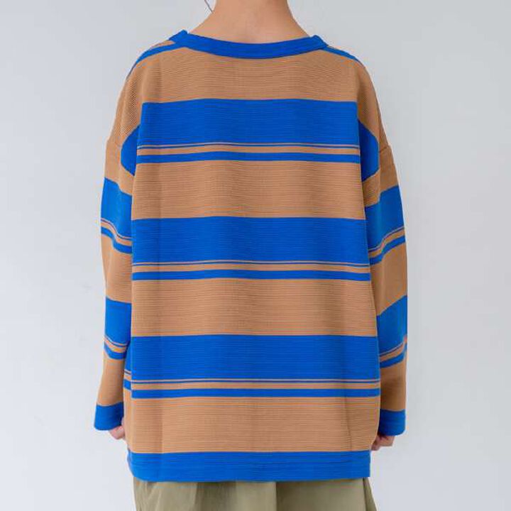 [Matching with Dad Outfit] Kids Stripe Pattern Big Long Sleeve T-Shirt,Green, medium image number 5