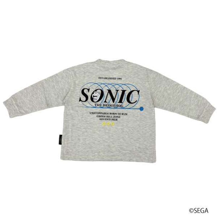 [Matching with Dad Outfit] Kids Sonic Big Long Sleeve T-Shirt,Smoke white, medium image number 3