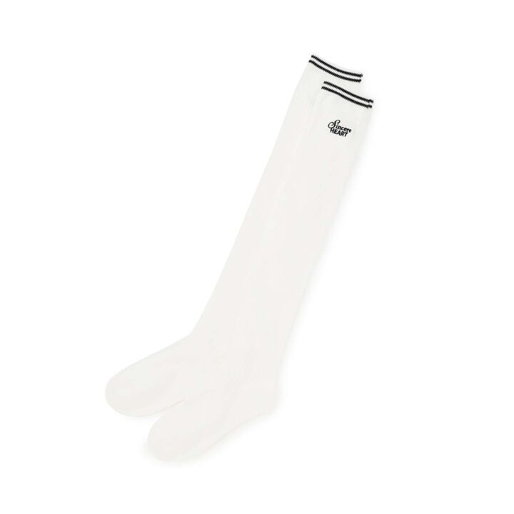 Line Logo Knee-High Socks,Off white, medium image number 0