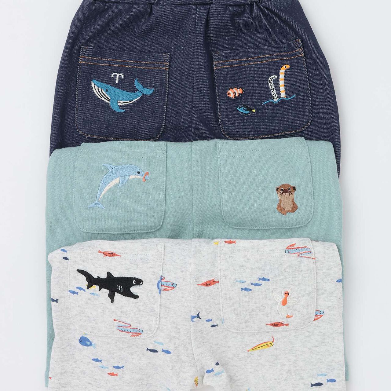 [Cool Touch] Marine Life 3/4 Leggings,Light blue, large image number 20