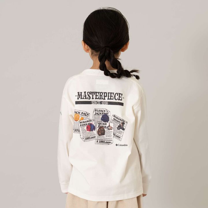 [Columbia] Kids Black Graphic Long Sleeve T-Shirt,Beige, medium image number 2