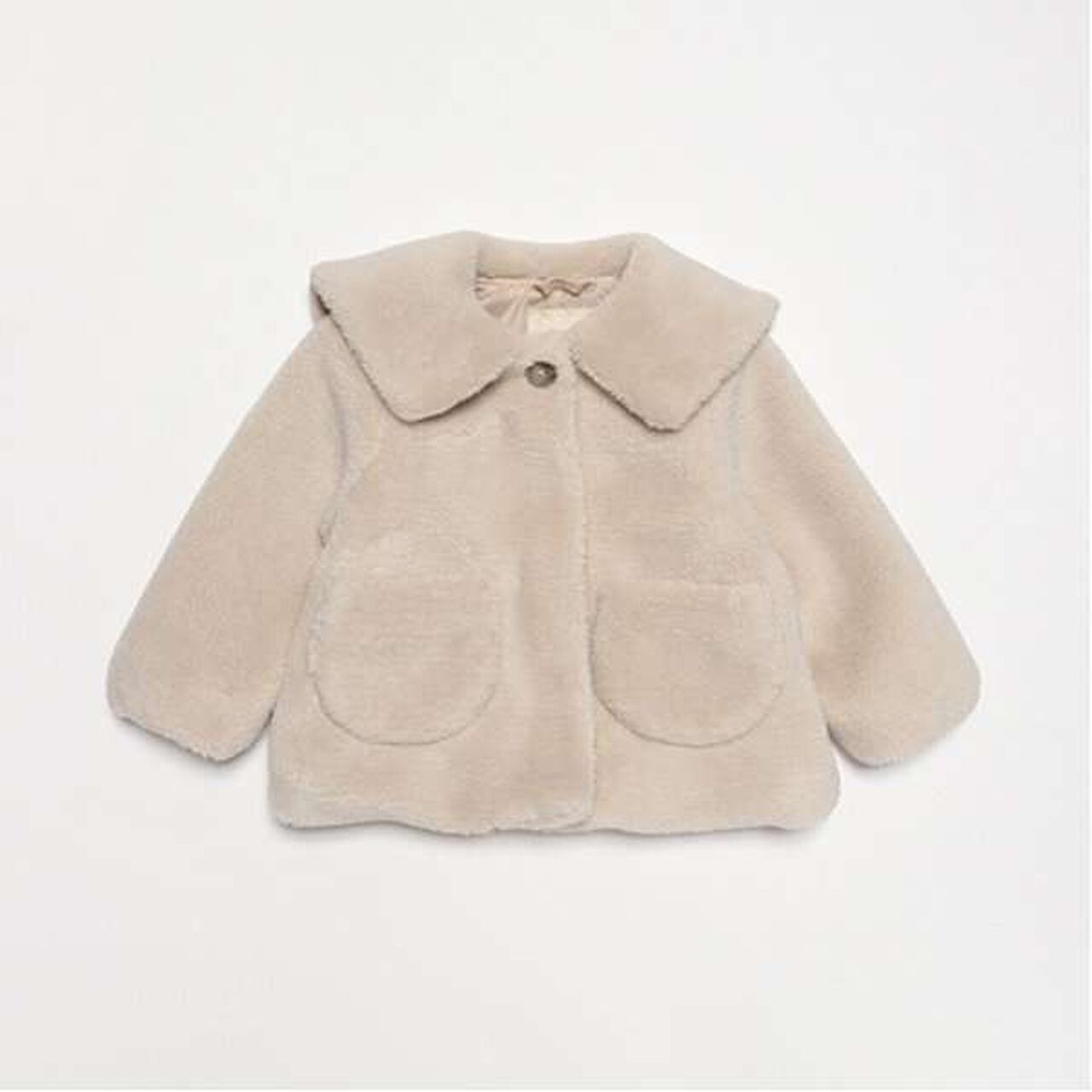 Fluffy Sailor Collar Fleece Jacket,Ivory, large image number 15