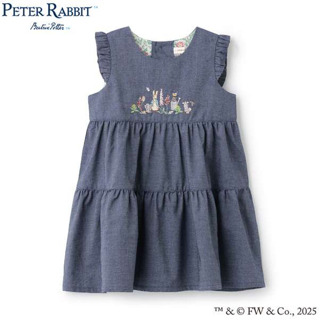 Peter Rabbit (TM) Embroidered Jumper Skirt,Navy, large image number 0