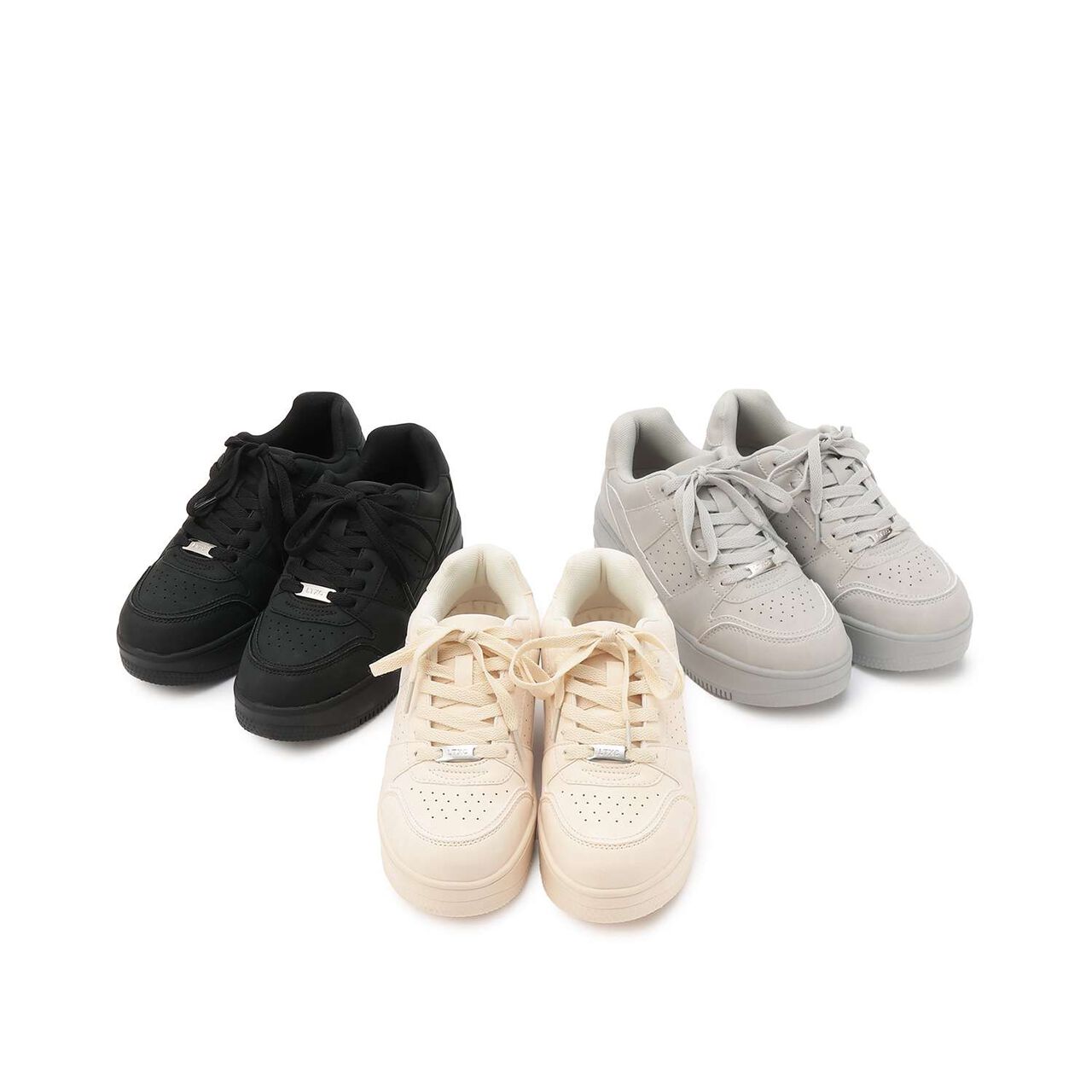 [LTXC] Lightweight Thick-Soled Court Sneakers,Black, large image number 5