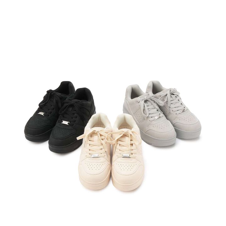 [LTXC] Lightweight Thick-Soled Court Sneakers,Black, medium image number 5