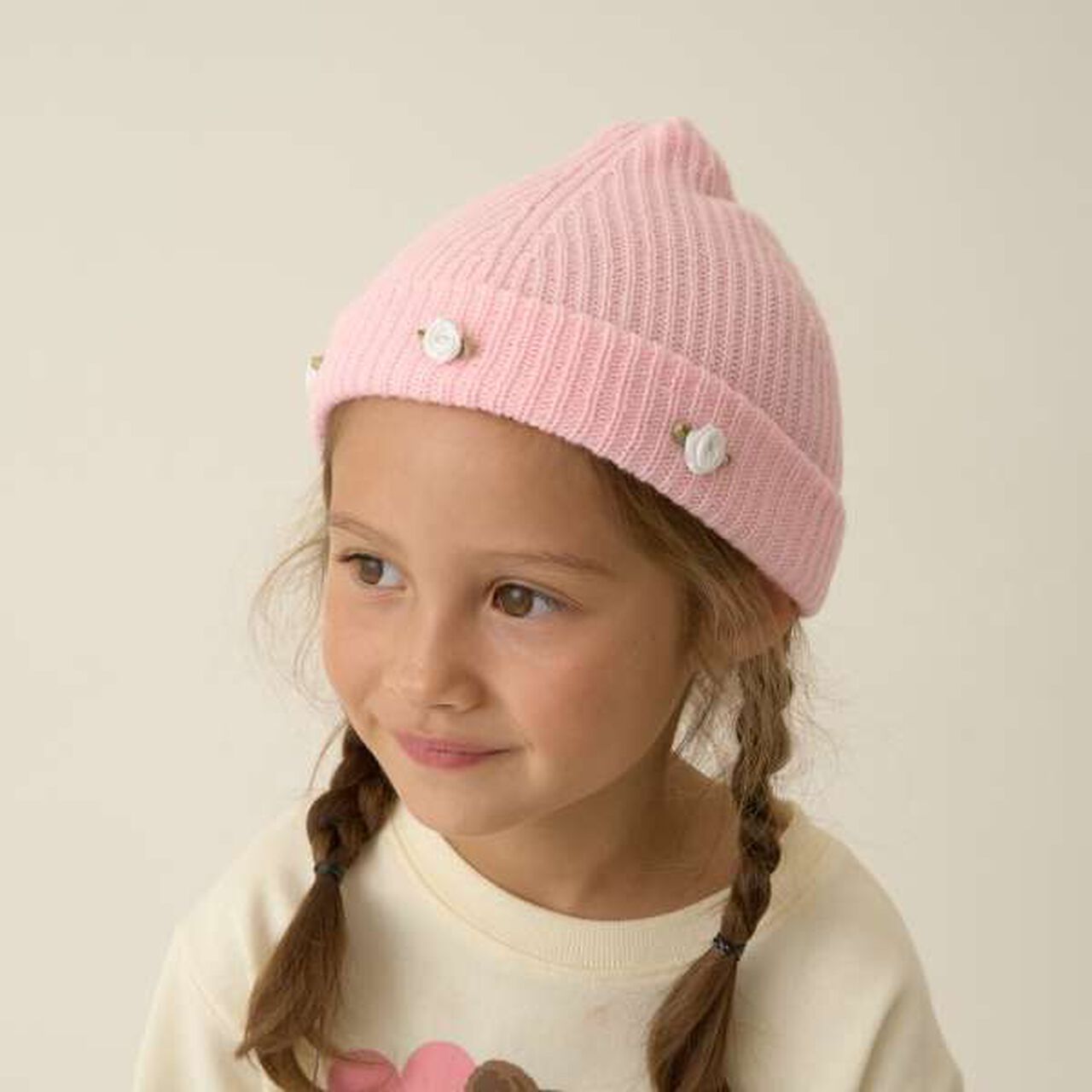 Ribbon Flower Assortment Knit Cap,Sax blue, large image number 20