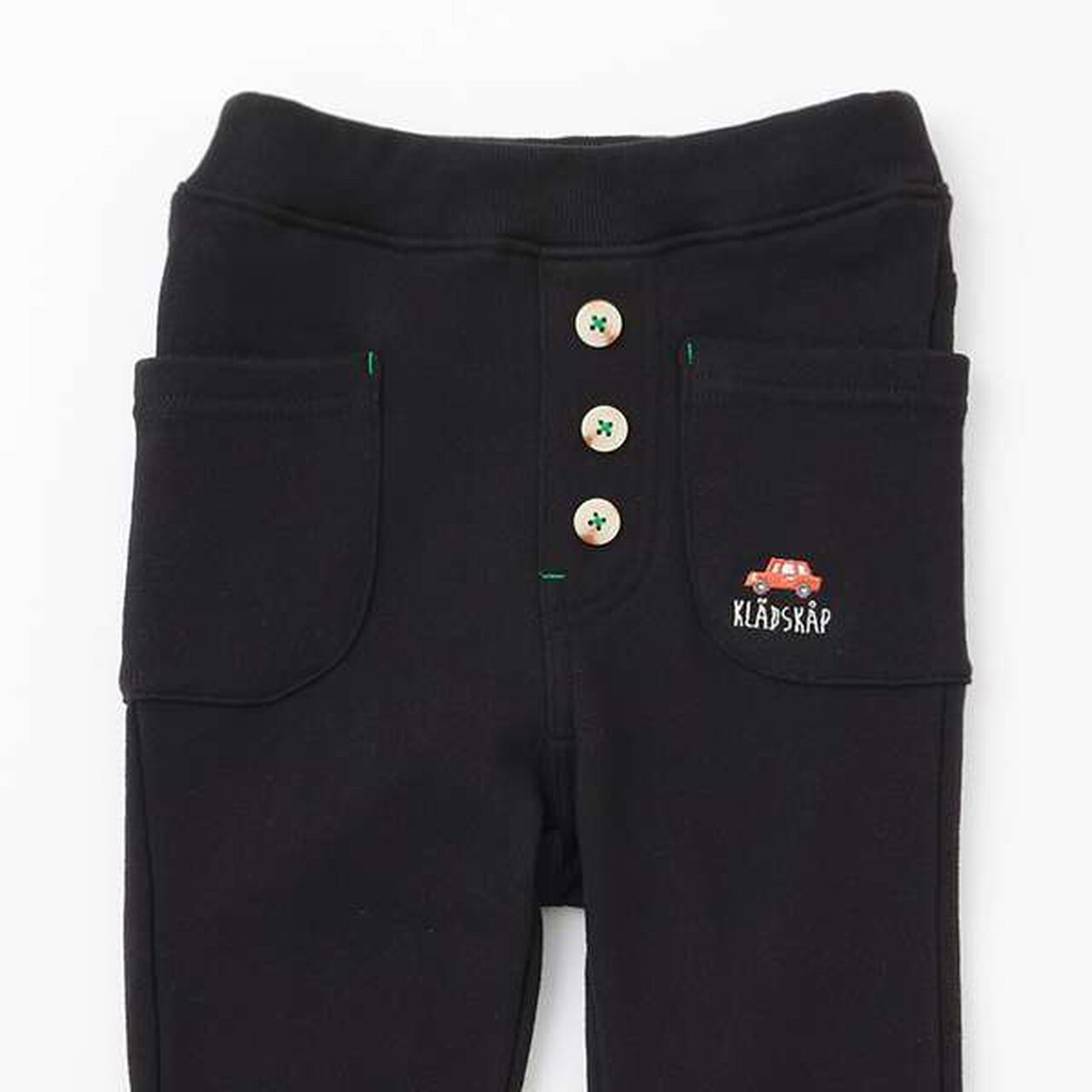 Car Embroidery Long Tapered Pants,Black, large image number 2