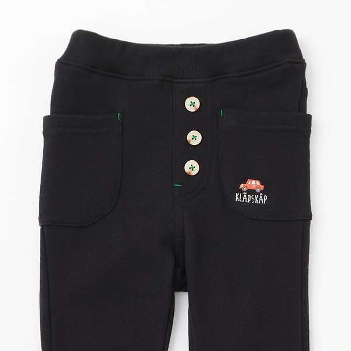 Car Embroidery Long Tapered Pants,Black, medium image number 2