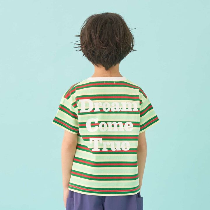 [31 Ice Cream] UV Cool Touch Shape-Retaining Sherbet T Assorted Print Striped T-Shirt,Black, medium image number 14