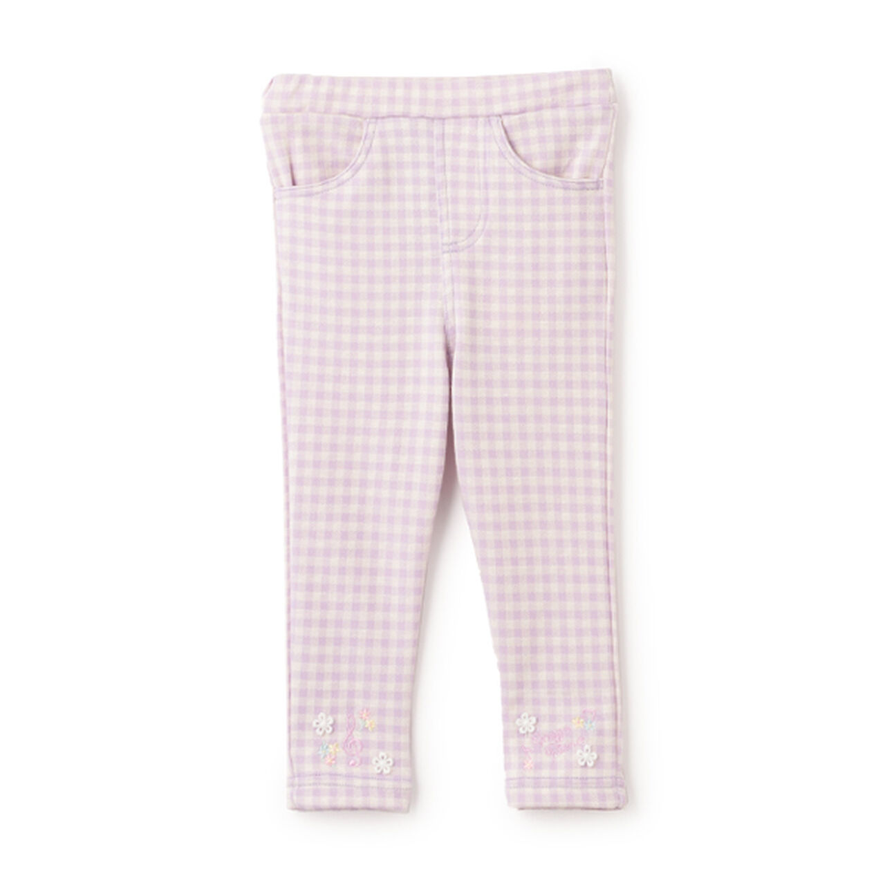 Gingham Check Cut Leggings,Lavender, large image number 0