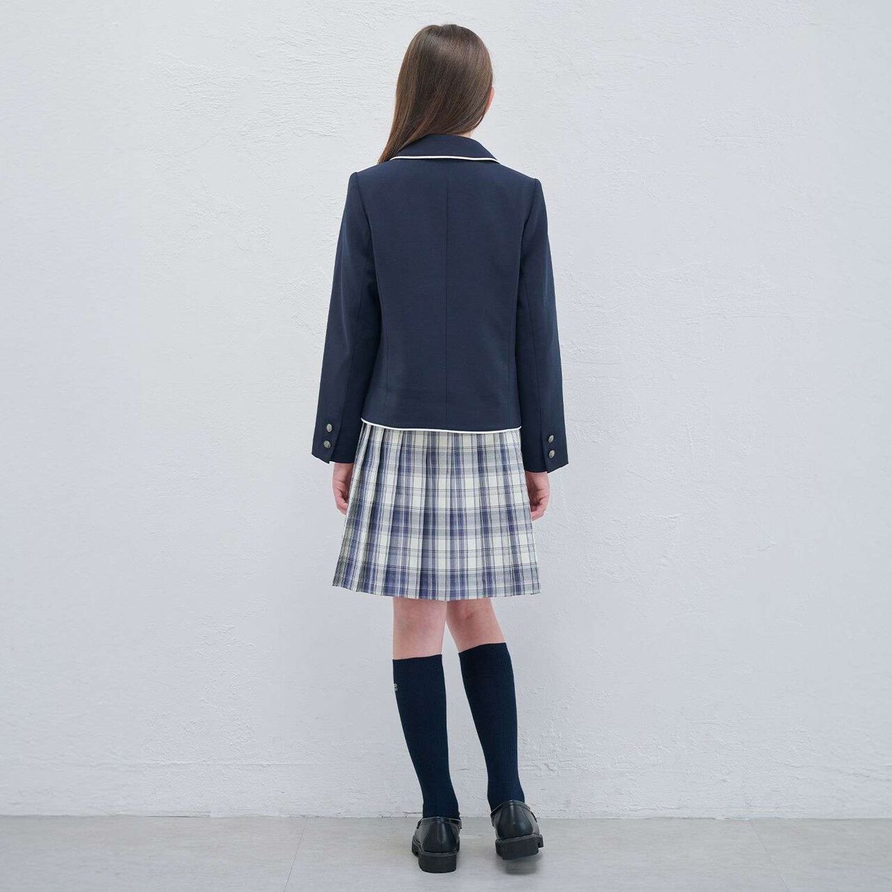 Check Pleated Skirt,Ivory, large image number 12