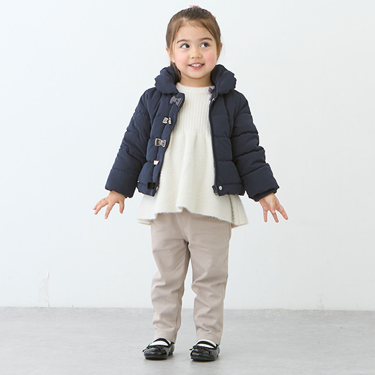 Padded Ribbon Jacket,Navy, large image number 12