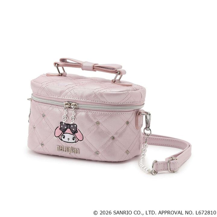 [My Melody / Kuromi] Quilted Vanity 2WAY Shoulder Bag,Light pink, medium image number 2