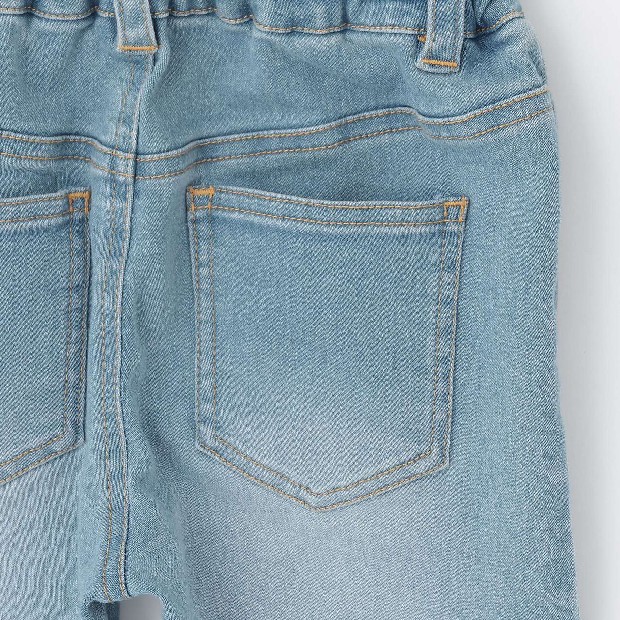 Beautiful Silhouette Stretch Heart Pocket Flare Denim Pants,Blue, large image number 7