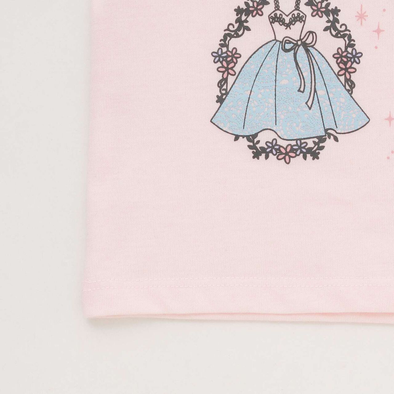 Ballet Motif Sleeve Frill T-Shirt,Light pink, large image number 4