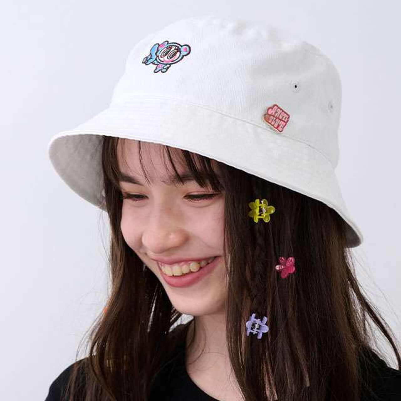Mr. Nakamura Bucket Hat (with Pin Badge),Black, large image number 12