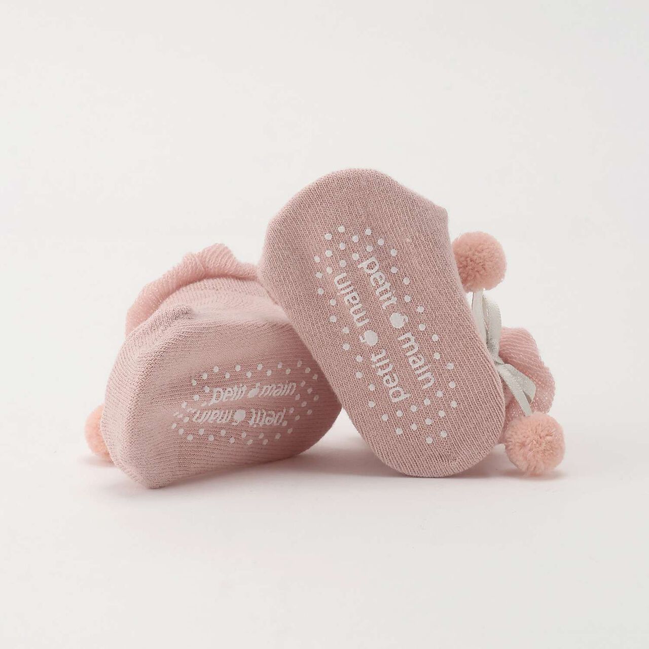 W Pom Pom Cup Socks,Light pink, large image number 4