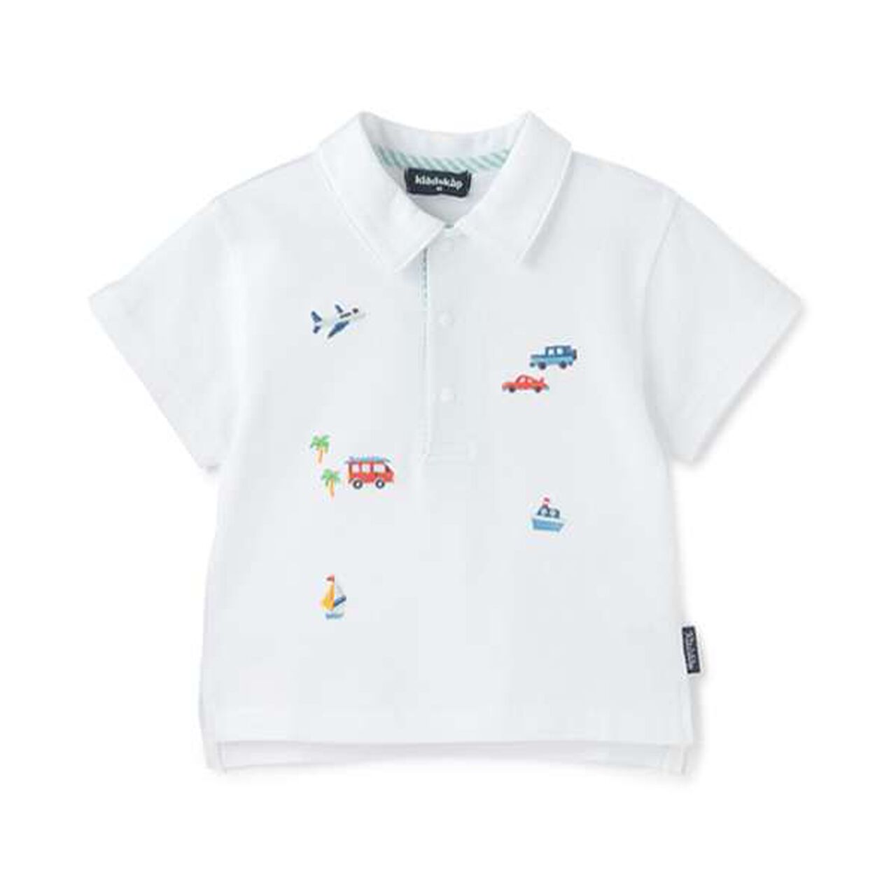 Vehicle Embroidery Short-Sleeve Polo Shirt,Off white, large image number 0