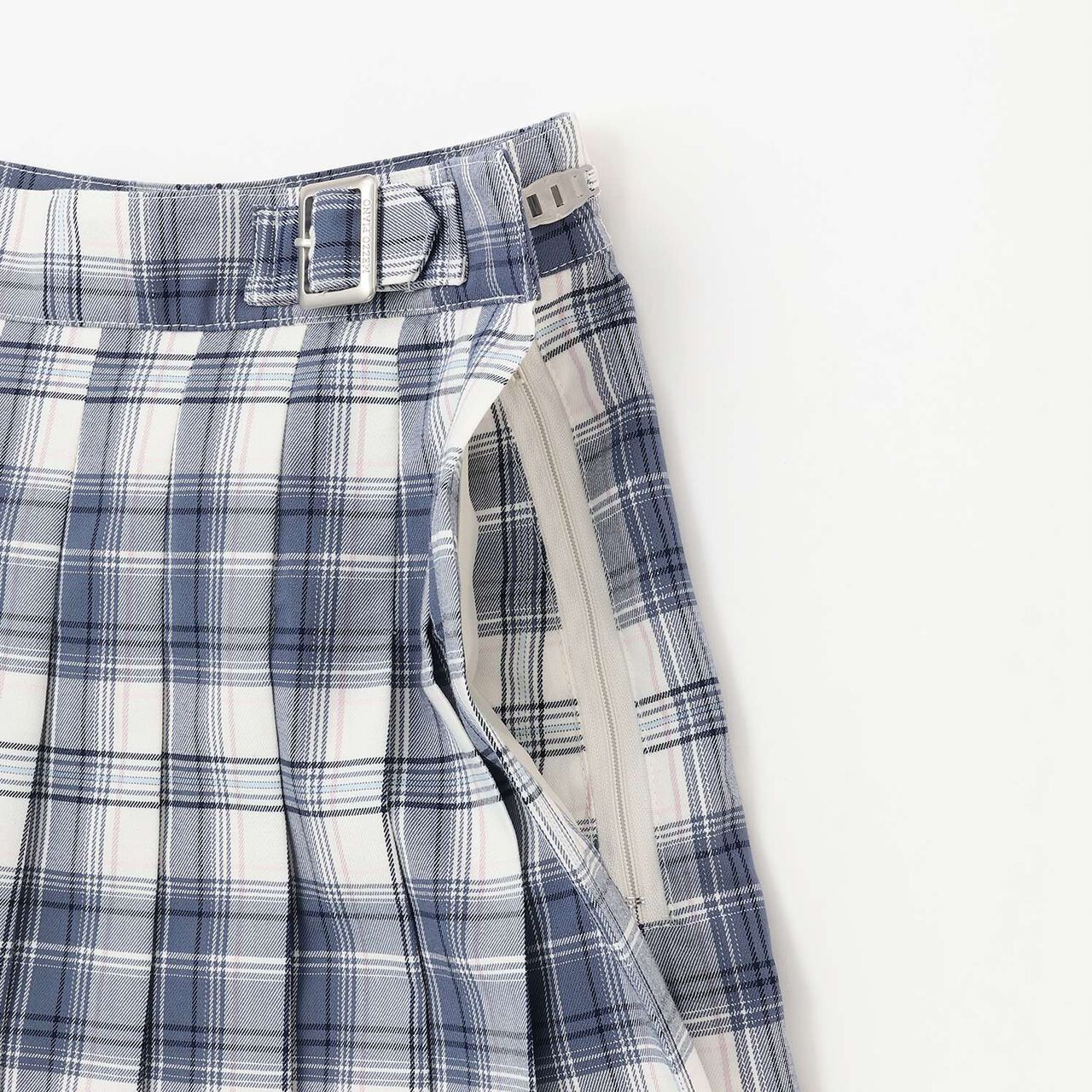 Check Pleated Skirt,Ivory, large image number 5