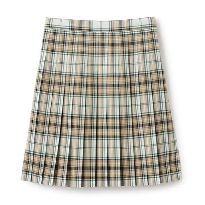 *52cm Length 24-Pleat Check Skirt,Blue, medium image number 1