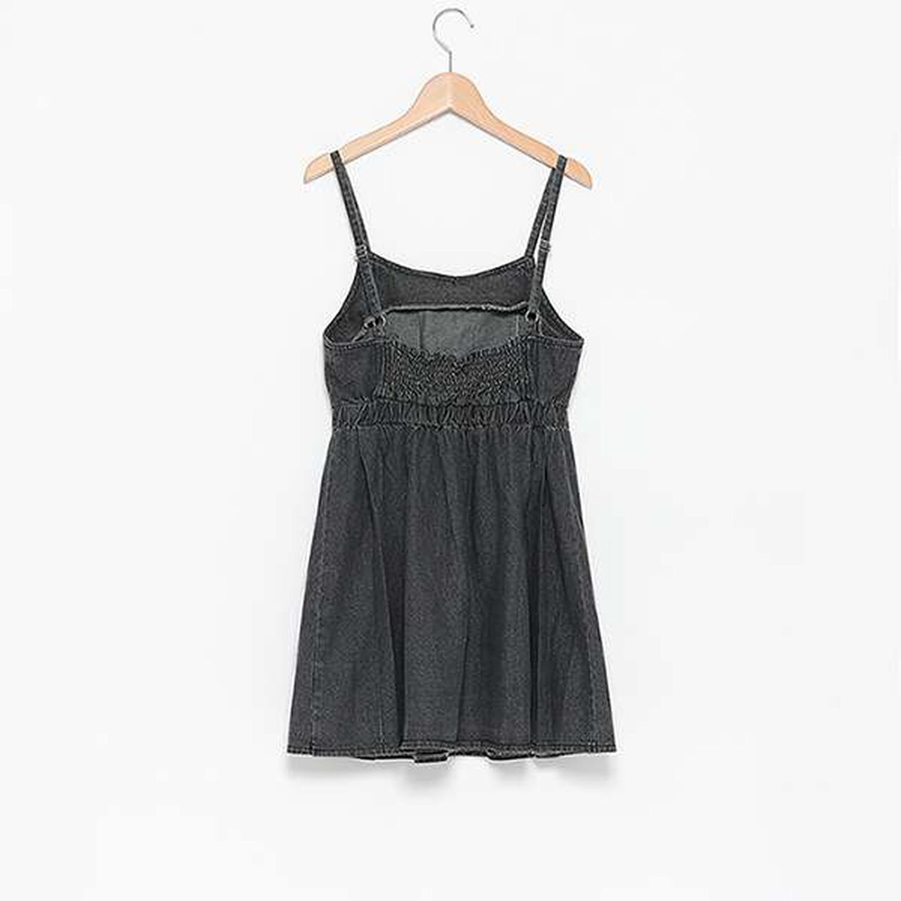 Lace-Up Denim Jumper Dress,Blue, large image number 1