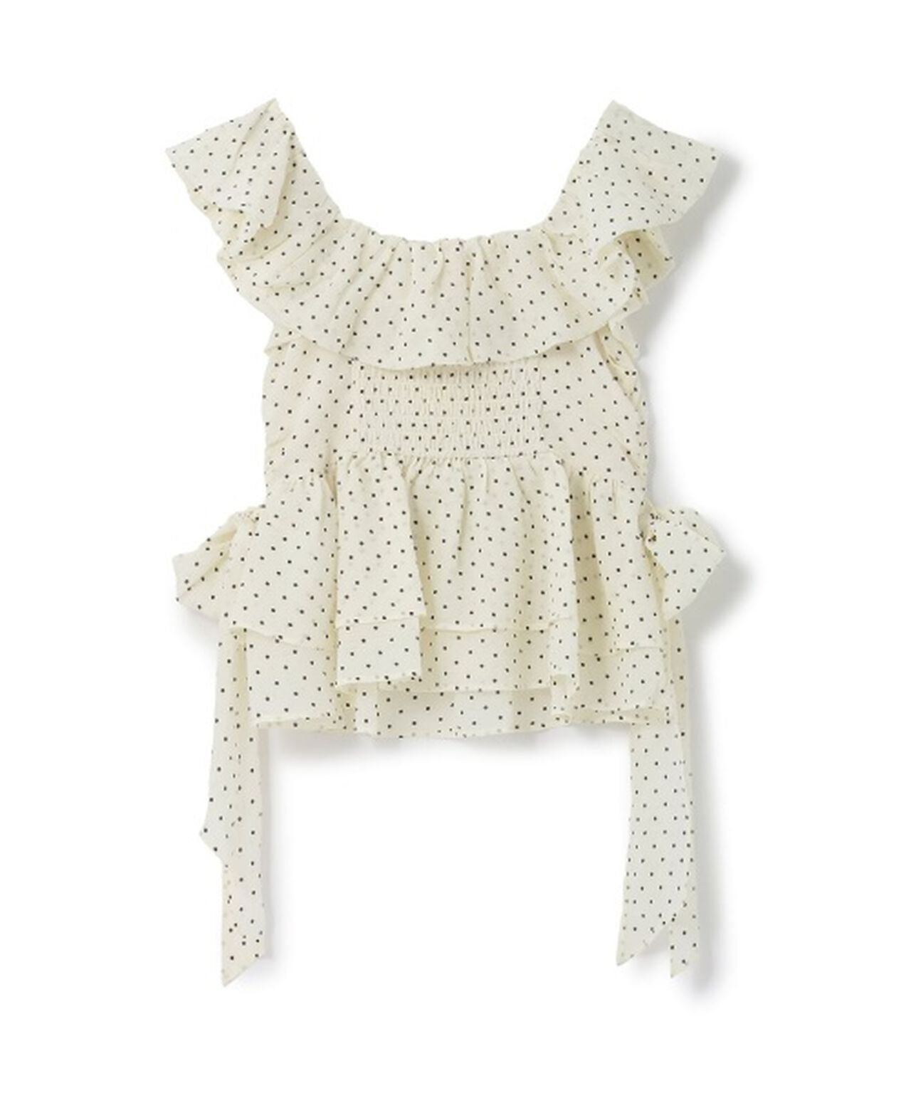 Ribbon Frill Sleeveless Blouse,Ivory, large image number 6