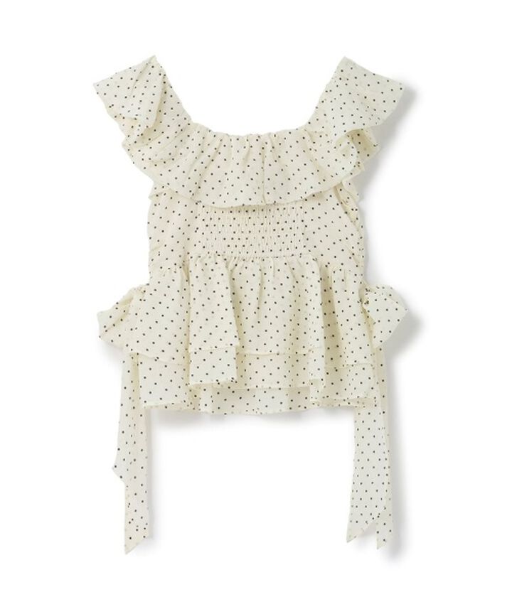 Ribbon Frill Sleeveless Blouse,Ivory, medium image number 6