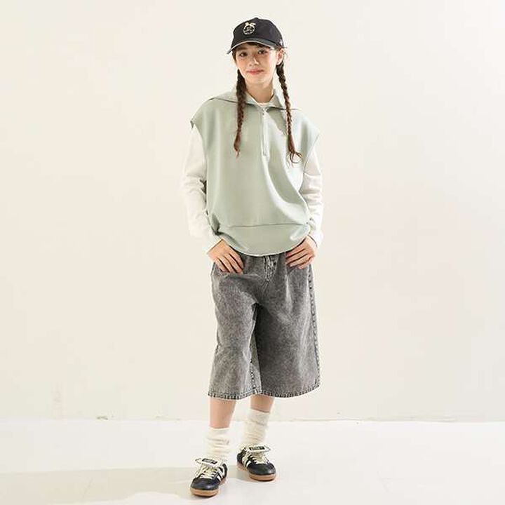 [AMI] Sailor Half-Zip Dampa Vest &times; Long Sleeve T-Shirt,Light green, medium image number 16