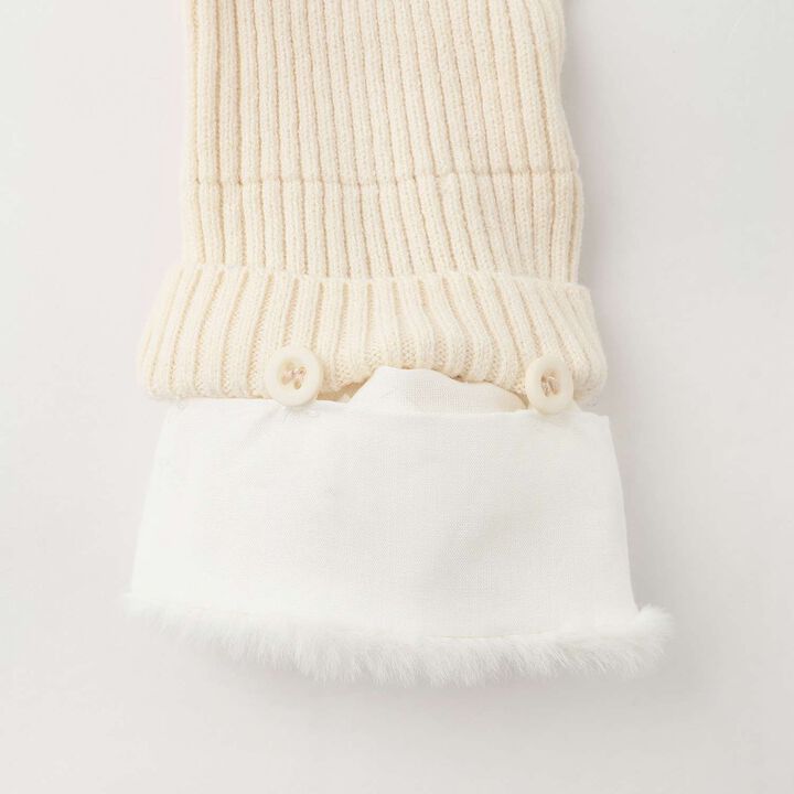 Fur Sleeve Knit Pullover,Ivory, medium image number 4