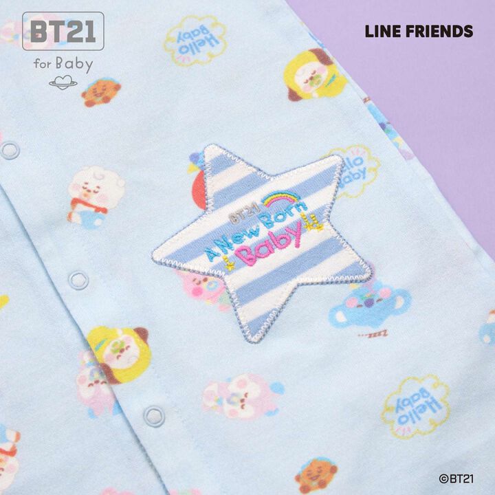 [BT21] Appliqu&eacute; All-Over Pattern Short All-in-One,Sax blue, medium image number 7