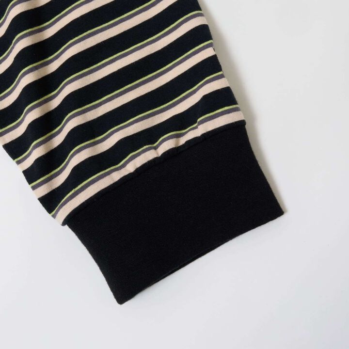 [Matching with Dad Outfit] Assorted Stripe Wide Long Sleeve T-Shirt,Black, medium image number 9