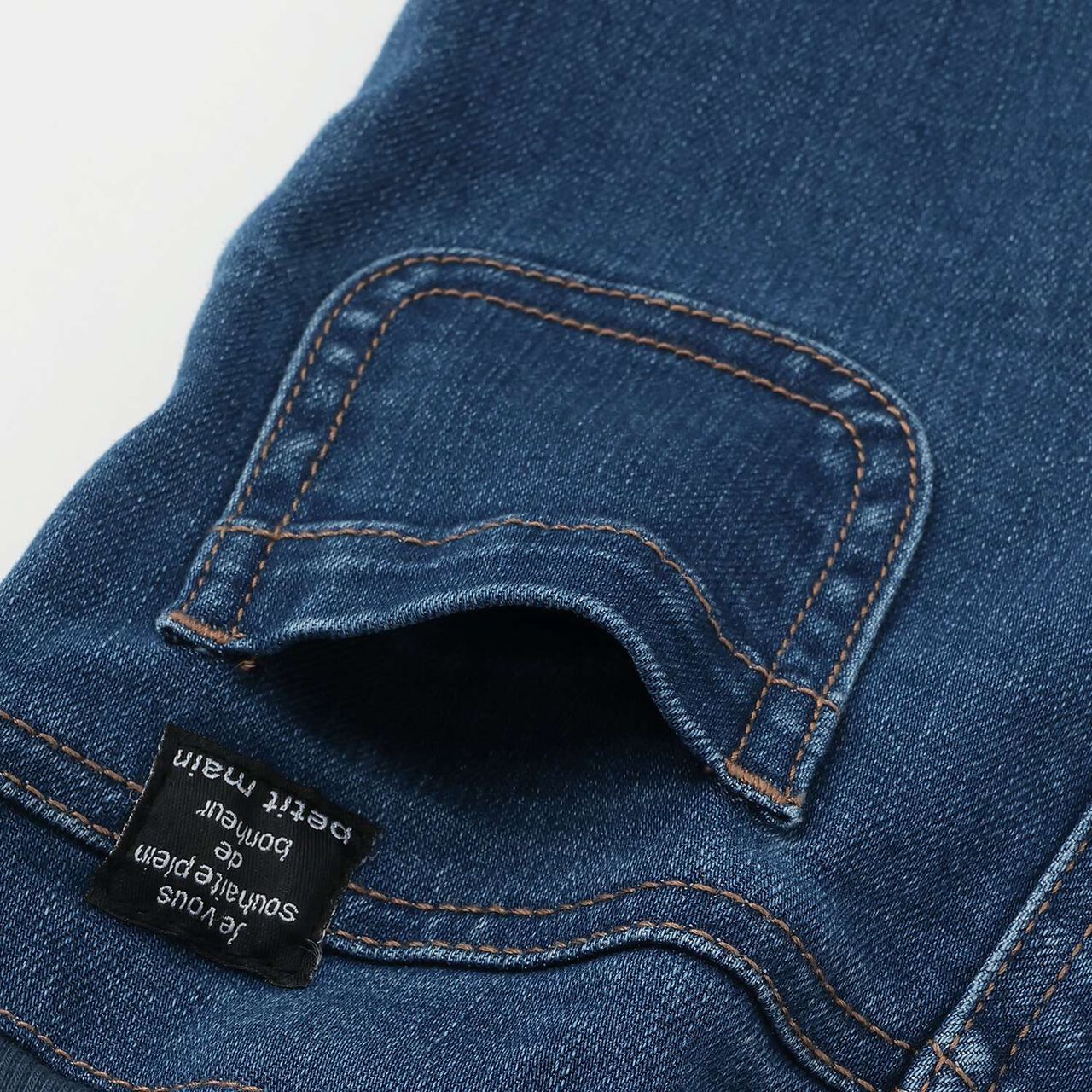 Link Denim Straight Pants,Navy, large image number 6