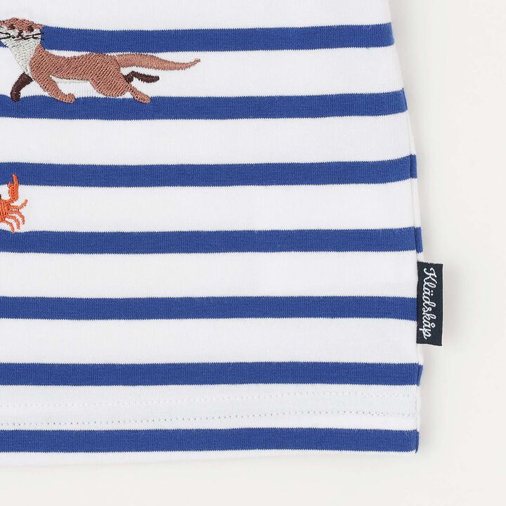 [Pre-Order] Otter Embroidered Stripe Short Sleeve T-Shirt,Green, medium image number 7